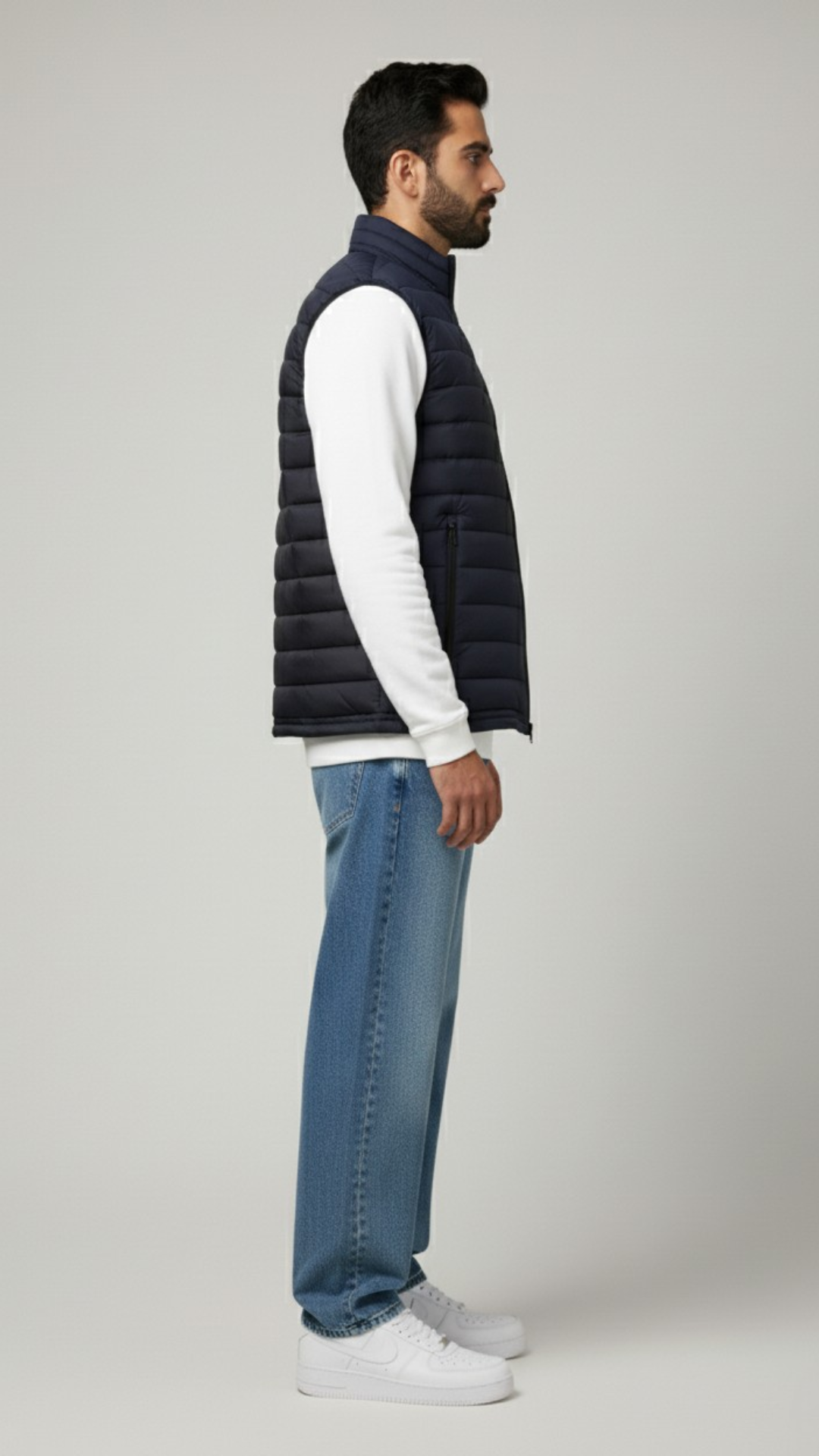 Stand Collar Puffer Gillet | Blue
