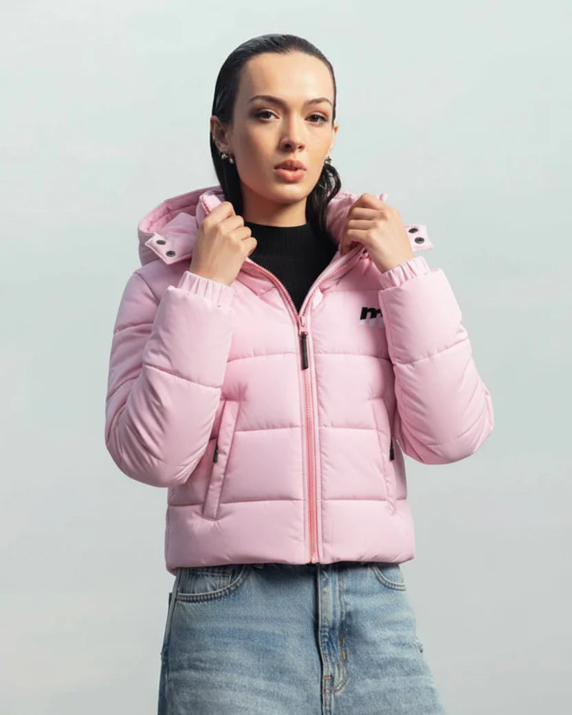 PinkPulse Puff – Detachable Hooded Jacket