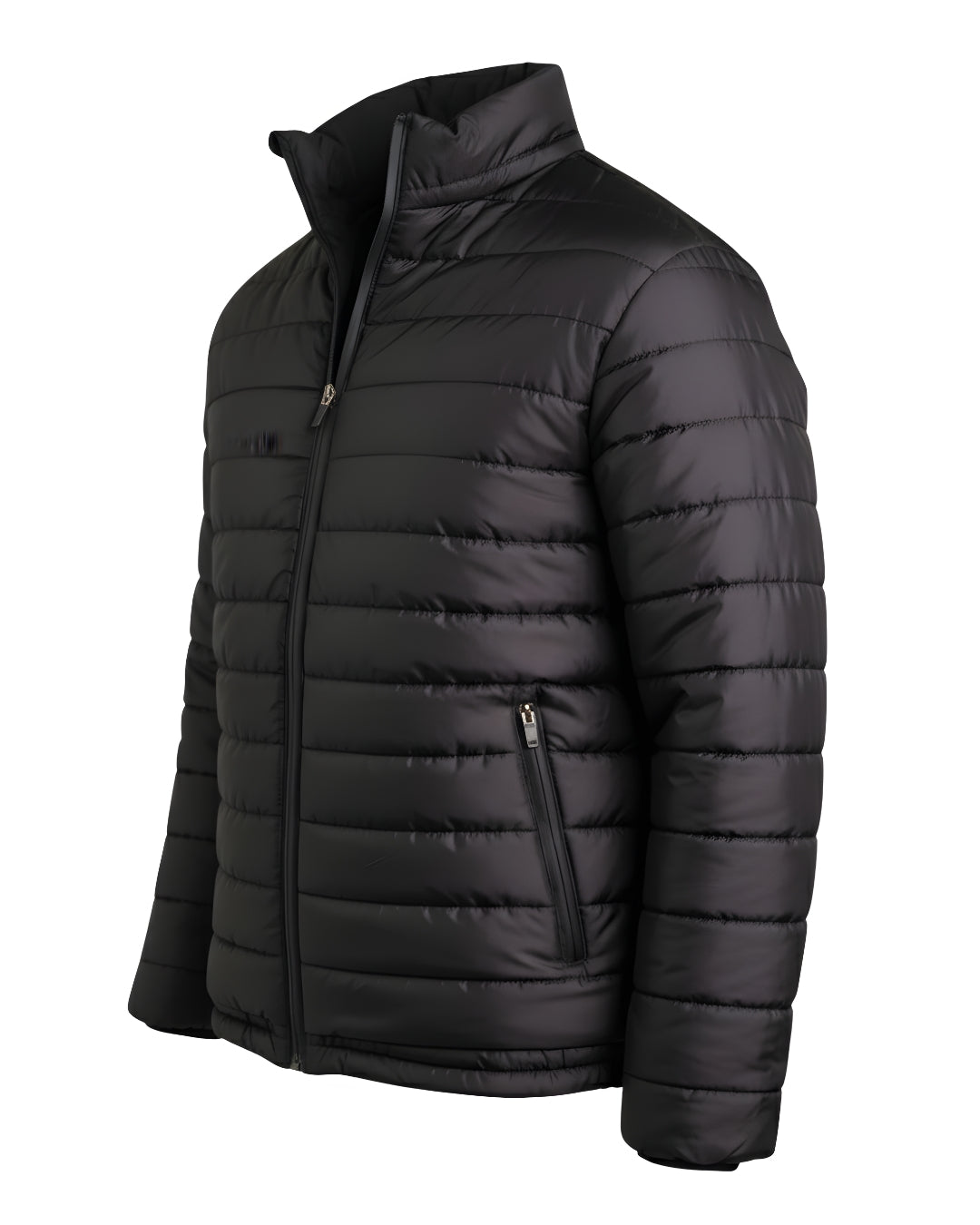Stand Collar Puffer Jacket | Black